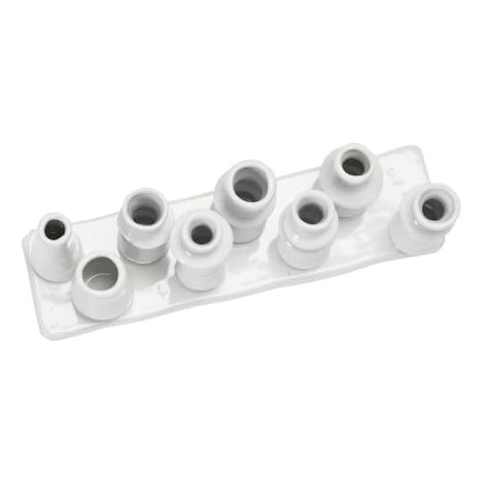 Hello Honey® 11" White Organic Shaped 8-Section Stoneware Vase